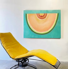 Load image into Gallery viewer, Cantaloupe Slice Original Oil Painting On Canvas 36&quot; x 48&quot;
