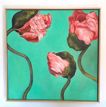 Load image into Gallery viewer, Three Poppy Pods Opening 40" x 40" Painting On Canvas 2003