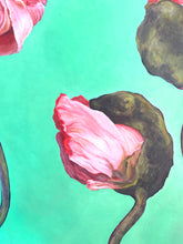 Load image into Gallery viewer, Three Poppy Pods Opening 40&quot; x 40&quot; Painting On Canvas 2003
