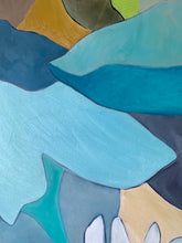 Load image into Gallery viewer, 'Tumbling Turquoise' Original Abstract Oil Painting by Neicy Frey 2026