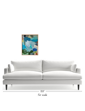 Load image into Gallery viewer, Tumbling Turquoise Original Abstract Oil Painting 24" x 30"