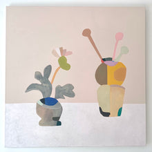 Load image into Gallery viewer, Vases Still Life On Putty 2 Original Abstract Oil Painting 40" x 40"
