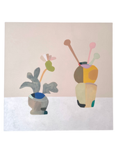 Load image into Gallery viewer, Vases Still Life On Putty 2 Original Abstract Oil Painting 40" x 40"