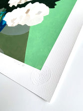 Load image into Gallery viewer, White Peony Bouquet In A Jade Room Giclee