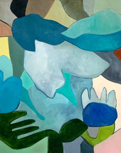 Load image into Gallery viewer, Tumbling Turquoise Original Abstract Oil Painting 24" x 30"