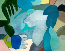 Load image into Gallery viewer, Tumbling Turquoise Original Abstract Oil Painting 24" x 30"