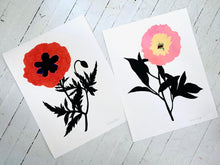 Load image into Gallery viewer, PAIR of Poppy & Peony Cameo Giclees