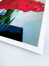 Load image into Gallery viewer, Ruby Red Peony Bouquet Giclee