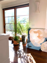 Load image into Gallery viewer, White Peonies on Slate Blue 2 Giclee