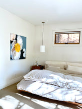 Load image into Gallery viewer, White Peony on Slate Blue 1 Giclee