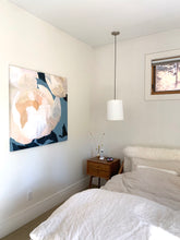 Load image into Gallery viewer, White Peonies on Slate Blue 2 Giclee