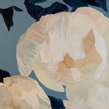 Load image into Gallery viewer, White Peonies on Slate Blue 2 Giclee