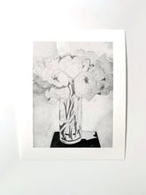 Load image into Gallery viewer, 8" x 10" Peony Bouquet Sketch Mini Giclee (ltd ed/50)