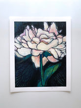 Load image into Gallery viewer, Blush Peony On Jet Giclee 12" x 16"