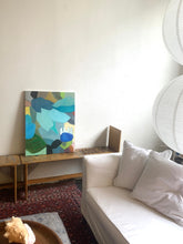 Load image into Gallery viewer, 'Tumbling Turquoise' Original Abstract Oil Painting by Neicy Frey 2026
