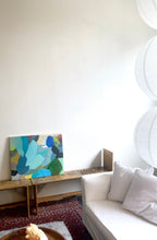 Load image into Gallery viewer, 'Tumbling Turquoise' Original Abstract Oil Painting by Neicy Frey 2026

