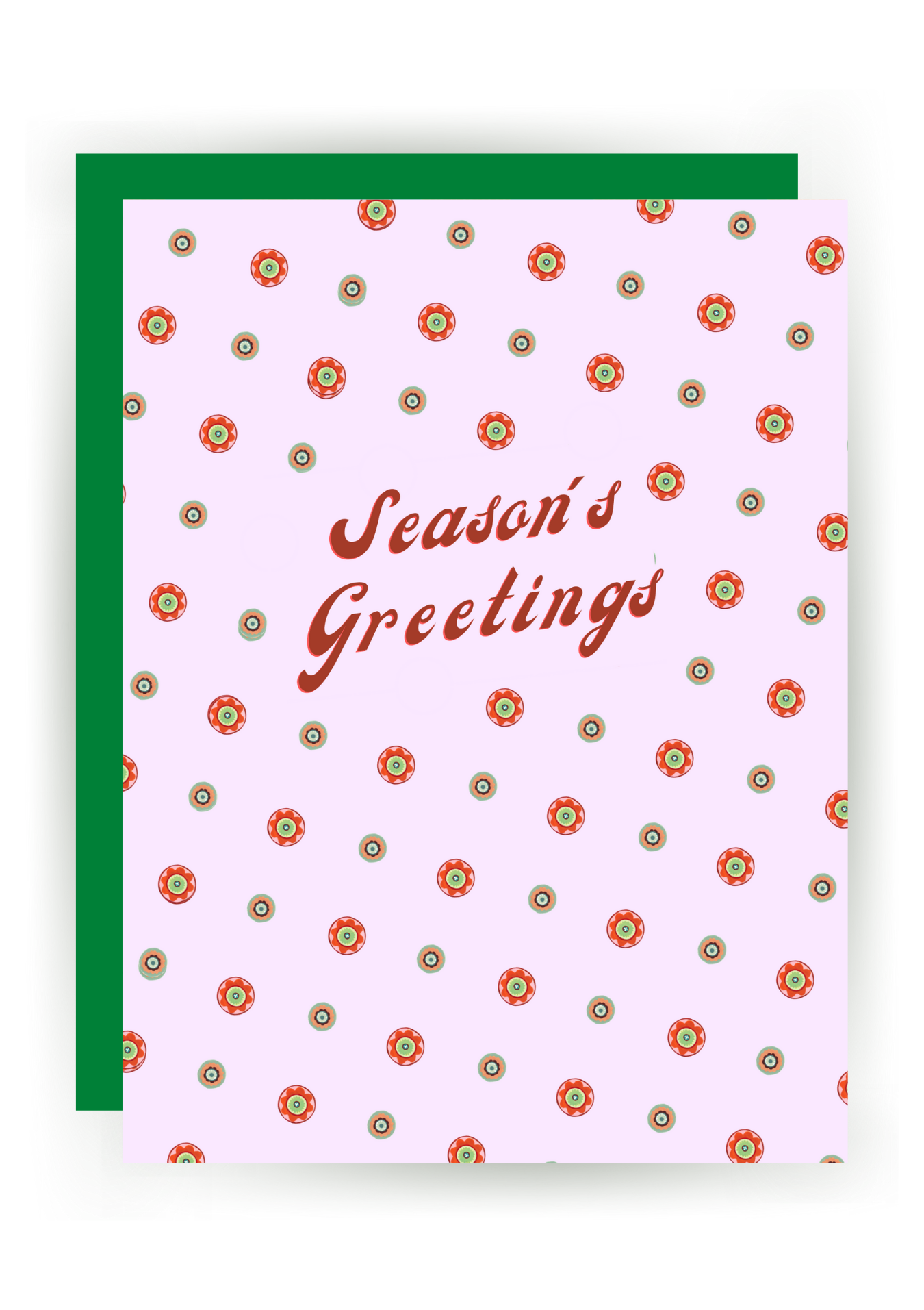 Season's Greetings (pink dots) Greeting Card