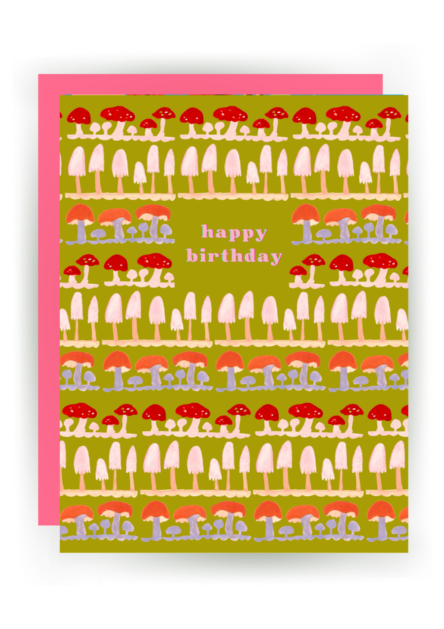 Happy Birthday (mushrooms) Greeting Card