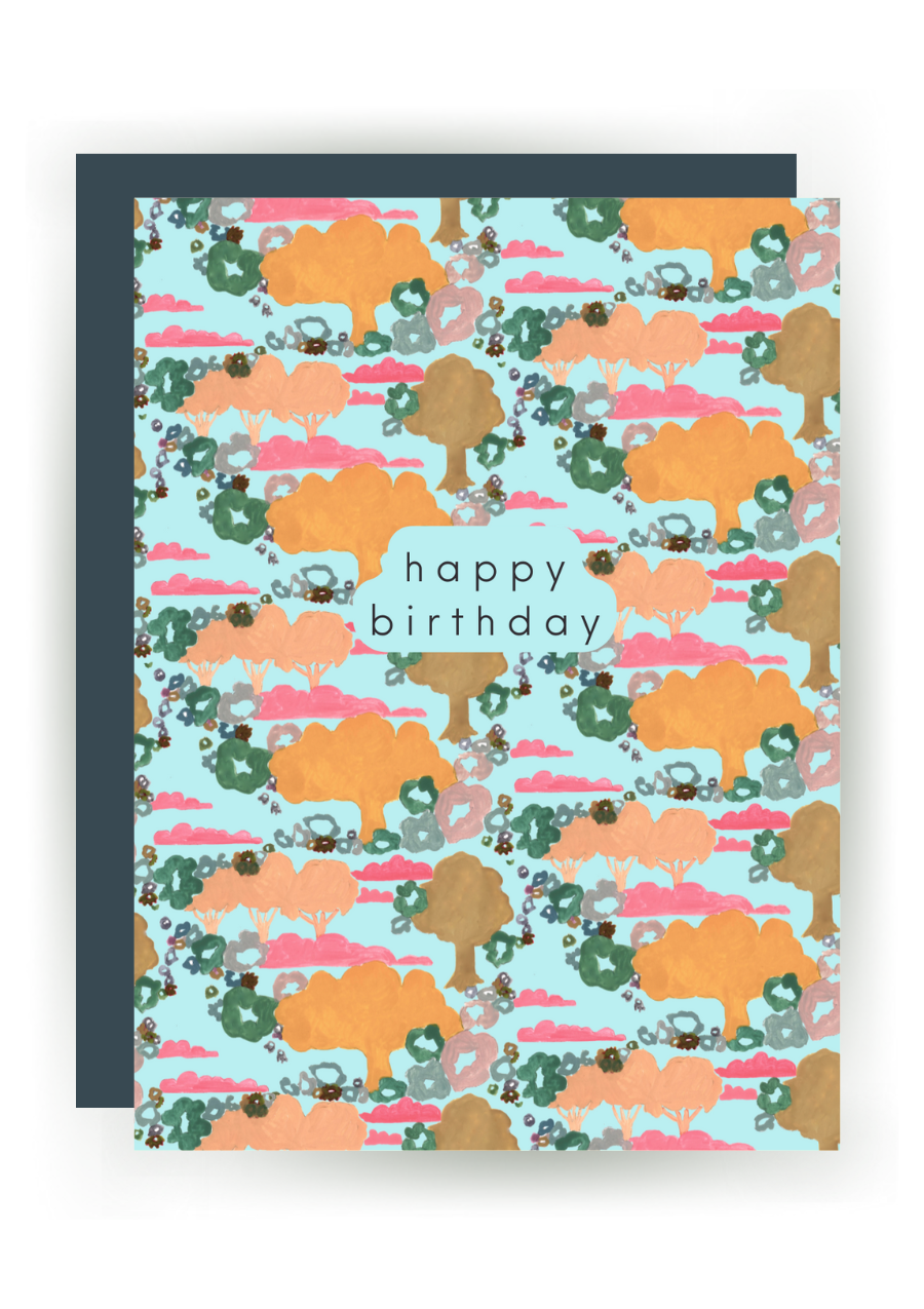 NF OC 21 HB /  'Happy Birthday' Greeting Card (orchard)