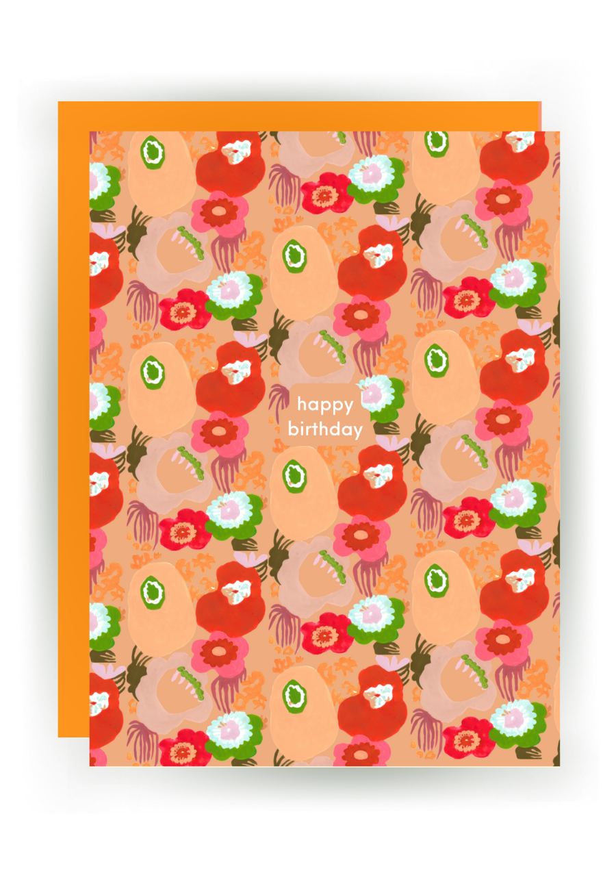 Happy Birthday Greeting Card (poppy party)