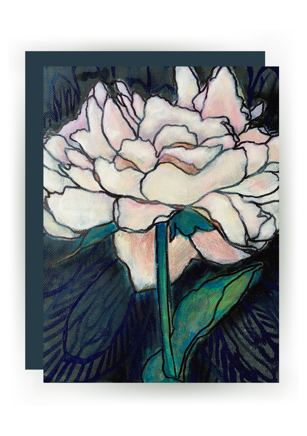 Blush Peony On Jet Greeting Card