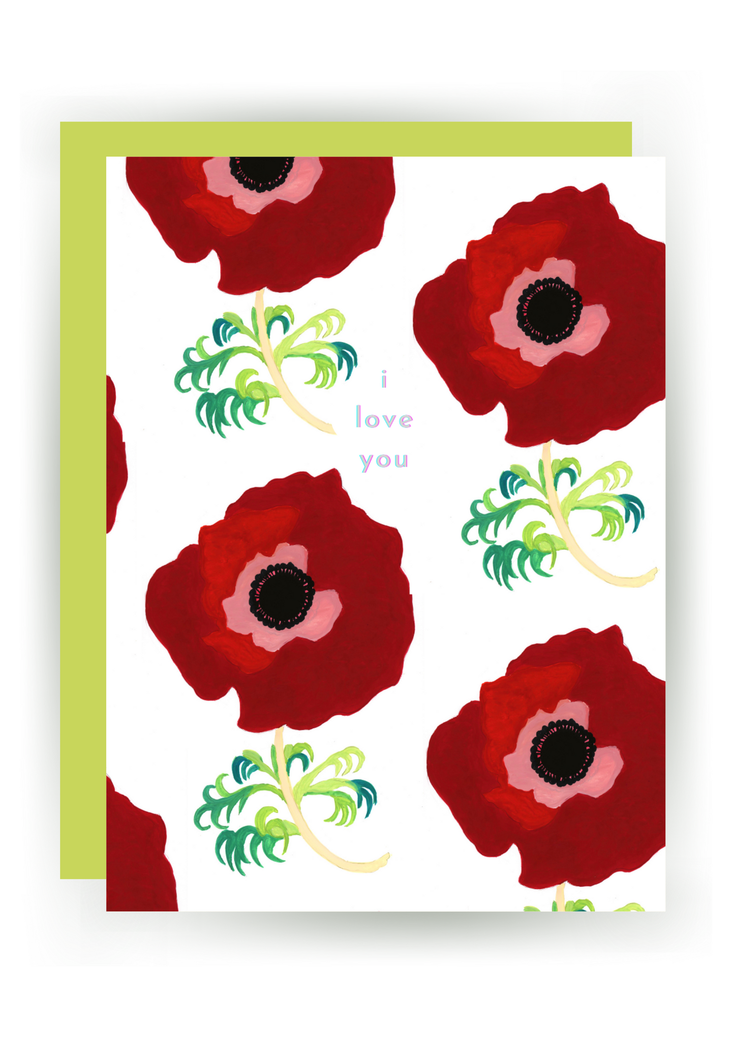 I Love You (Anemones) Greeting Card