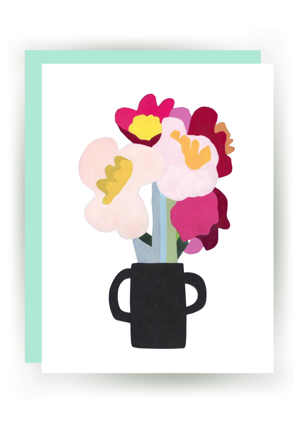NF GC 030w  /  Rainbow Bright Bouquet (white) Greeting Card