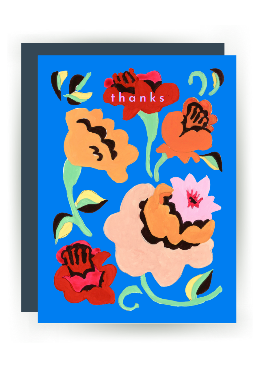 Thanks (Blue Folk) Greeting Card