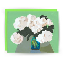 Load image into Gallery viewer, White Peonies Jade Room Greeting Card
