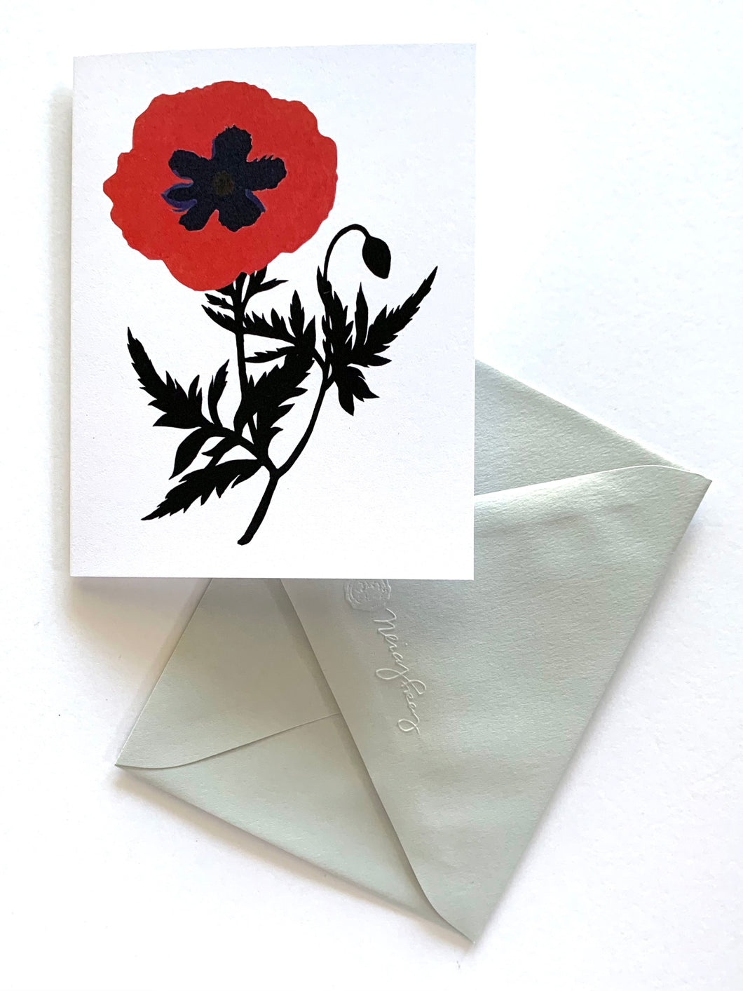 Poppy Cameo Greeting Card