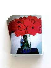 Load image into Gallery viewer, Ruby Red Peony Bouquet Greeting Card

