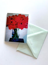 Load image into Gallery viewer, Ruby Red Peony Bouquet Greeting Card
