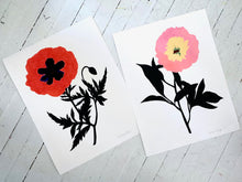 Load image into Gallery viewer, PAIR of Poppy &amp; Peony Cameo Giclees
