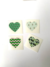 Load image into Gallery viewer, JADE GREEN Patterns (4) heart-shaped stickers
