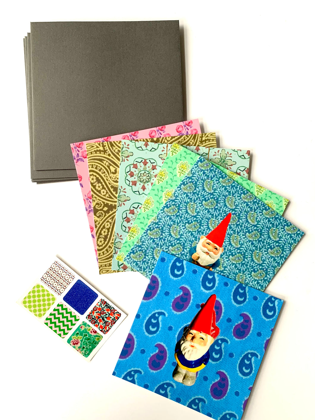 FC Gnomes / Gnomes Boxed Flat Card Set (6)  + STICKERS / 3 box sets
