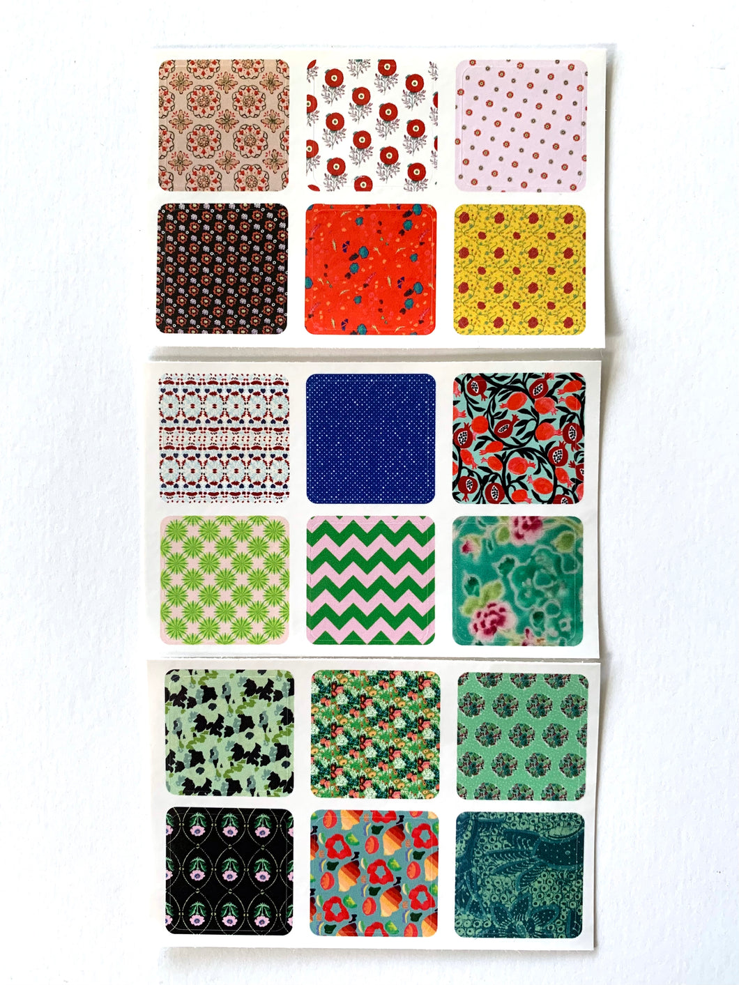(18) Holiday Palette Patterns Mini Stickers