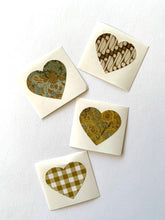 Load image into Gallery viewer, OCHRE Patterns (4) heart-shaped stickers
