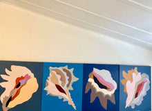 Load image into Gallery viewer, { SET OF 3 } Conch Shell Giclees On Canvas
