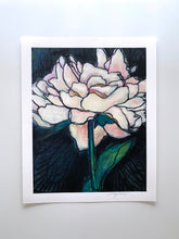 Load image into Gallery viewer, Blush Peony On Jet Giclee 12&quot; x 16&quot;
