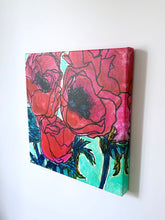 Load image into Gallery viewer, Red Anemones On Jade Giclee
