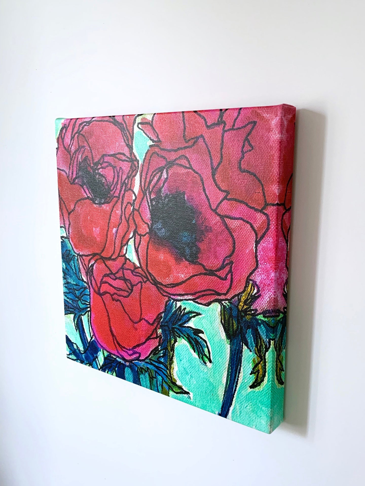 Red Anemones On Jade Giclee